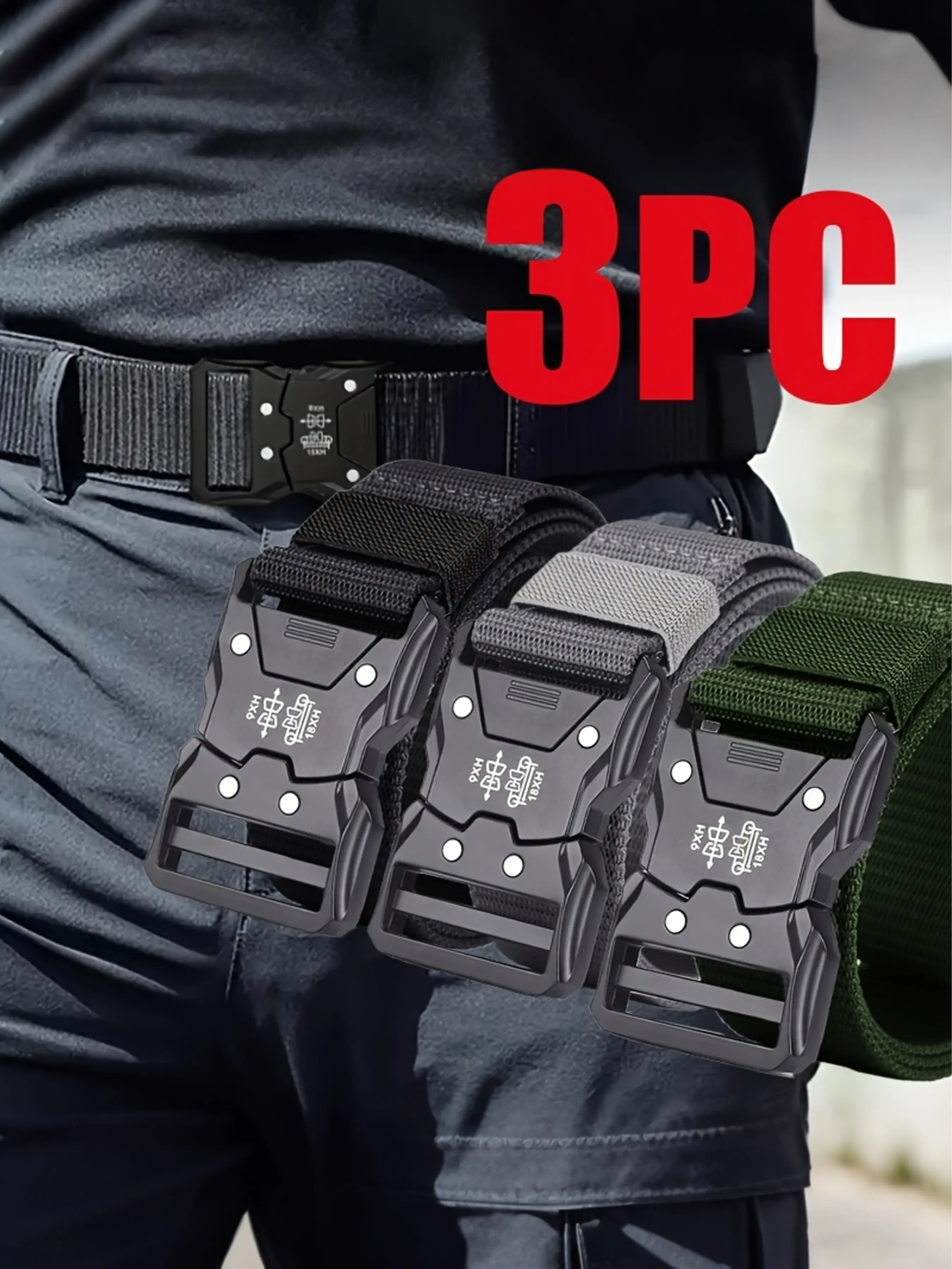 Unisex Tactical Waist Belt Set, Adjustable Waist Belt, Multifunctional Nylon Belts for Outdoor Sports & Training, Breathable Canvas Weave, Quick Release Design, Durable Belts