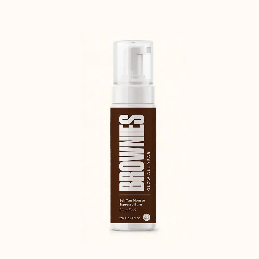 Brownies Self Tan Mousse - Body Care Sunless Tanning Product with Coconut Water for Flawless Bronzy Body Glow, Father's Day Gift Idea