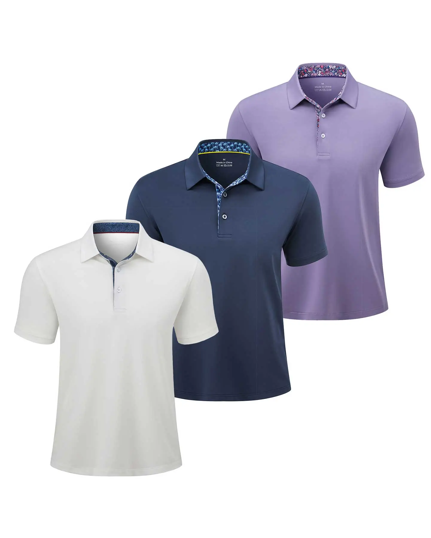 3-Pack Men’s Polo Shirts – Soft Breathable Short Sleeve Polos, Comfortable Casual Fit, Classic Collared Shirts for Work, Golf & Everyday Wear