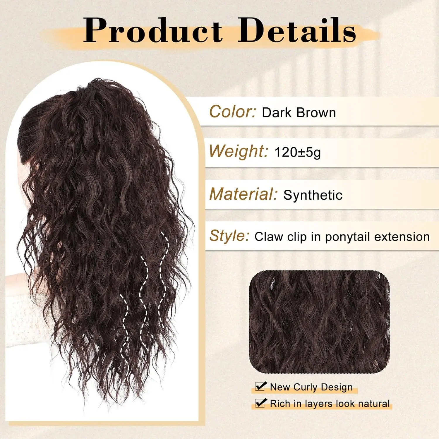 Brown Ponytail Extension 18