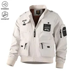 Men's Windproof Waterproof Workwear Jacket with Multiple Pockets, Ideal for Outdoor Adventures