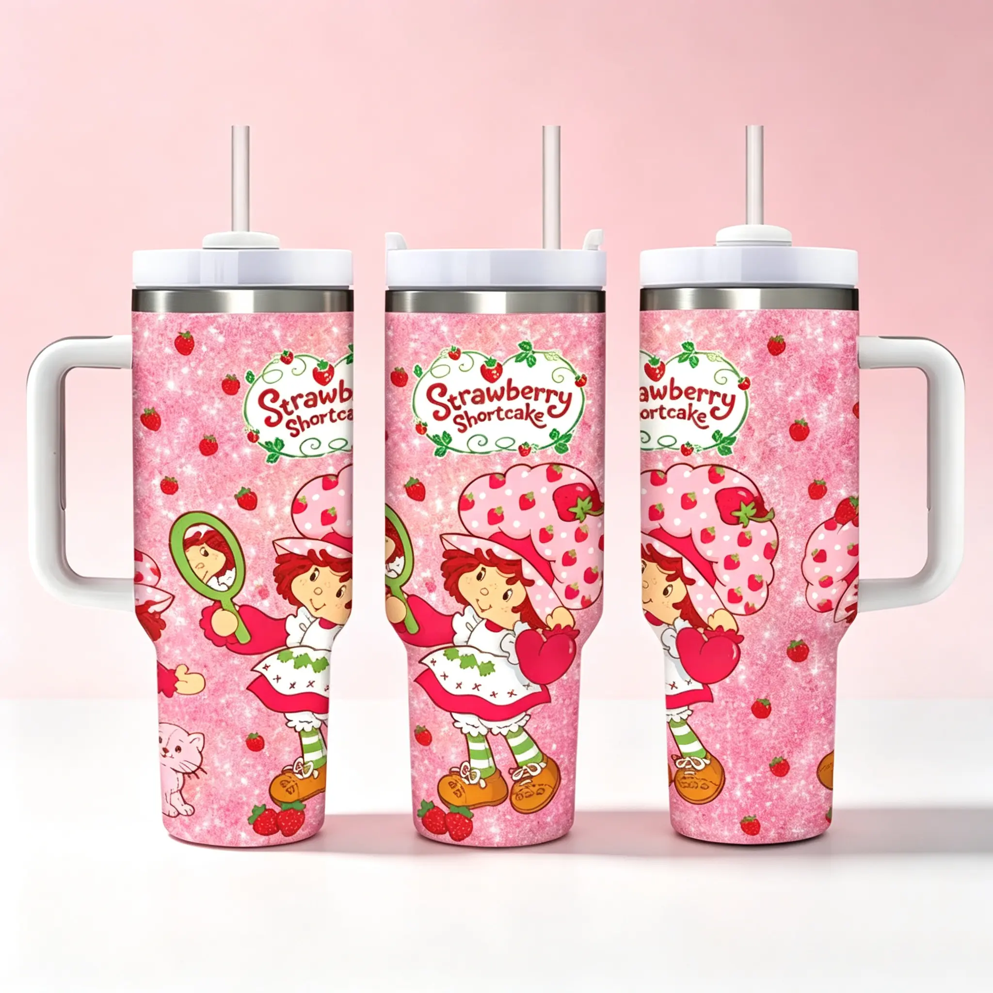 Strawberry Shortcake Insulated Skinny Tumbler with Lid - 12/20/40oz Portable Coffee Drinkware Flask for Sports & Outdoor Use