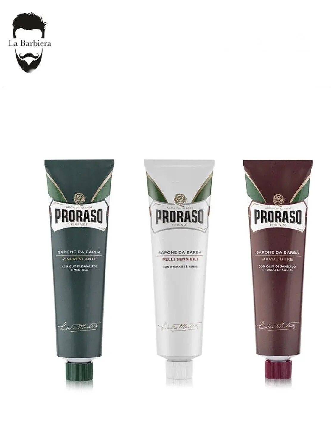Proraso Shaving Cream tube Eucalyptus & Menthol 150ml Tube (3 Pack) Triple Pack