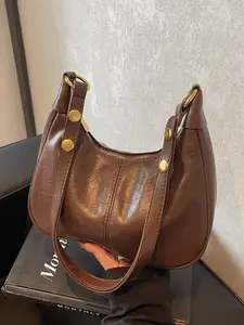 New Women's Simple Solid Color Zipper Shoulder Bag crossbody purse handbags for women everyday bag trending purses for 2026 Fashionable Versatile Underarm Bag  Party Attendance Zipper Handbag