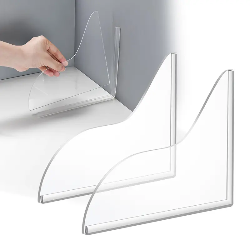 Yitap 2-Piece Bathroom Water Barrier Strip, Transparent Self-Adhesive Easy Installation Waterproof Sealing Strips, Bathroom Seals, Solve Shower Leaks, Dry Wet Separation, Water Splash Prevention, Bathtub Corner Leak Prevention