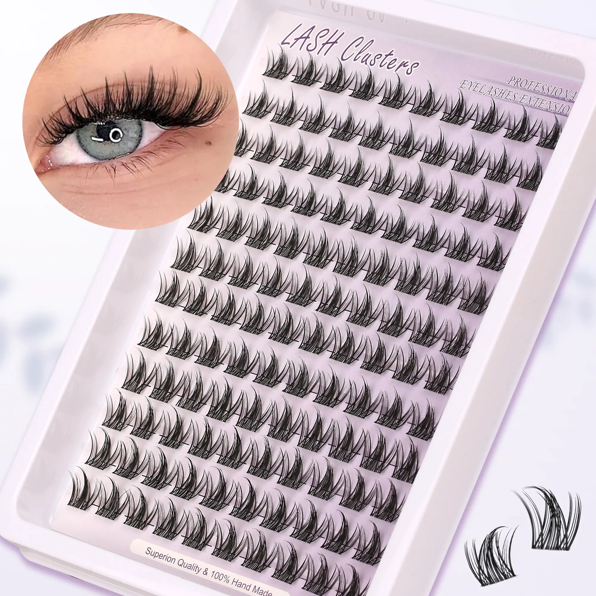 Natural Wispy Eyelash Clusters, Lashes Extension, C Curl Manga Fairy Lashes, Soft Reusable for beginners DIY at Home, Lash Extensions, Diy Volume Eyelashes, Fluffy Volume Eyelashes, Volumized False Eyelashes, Eyelash Cluster Set