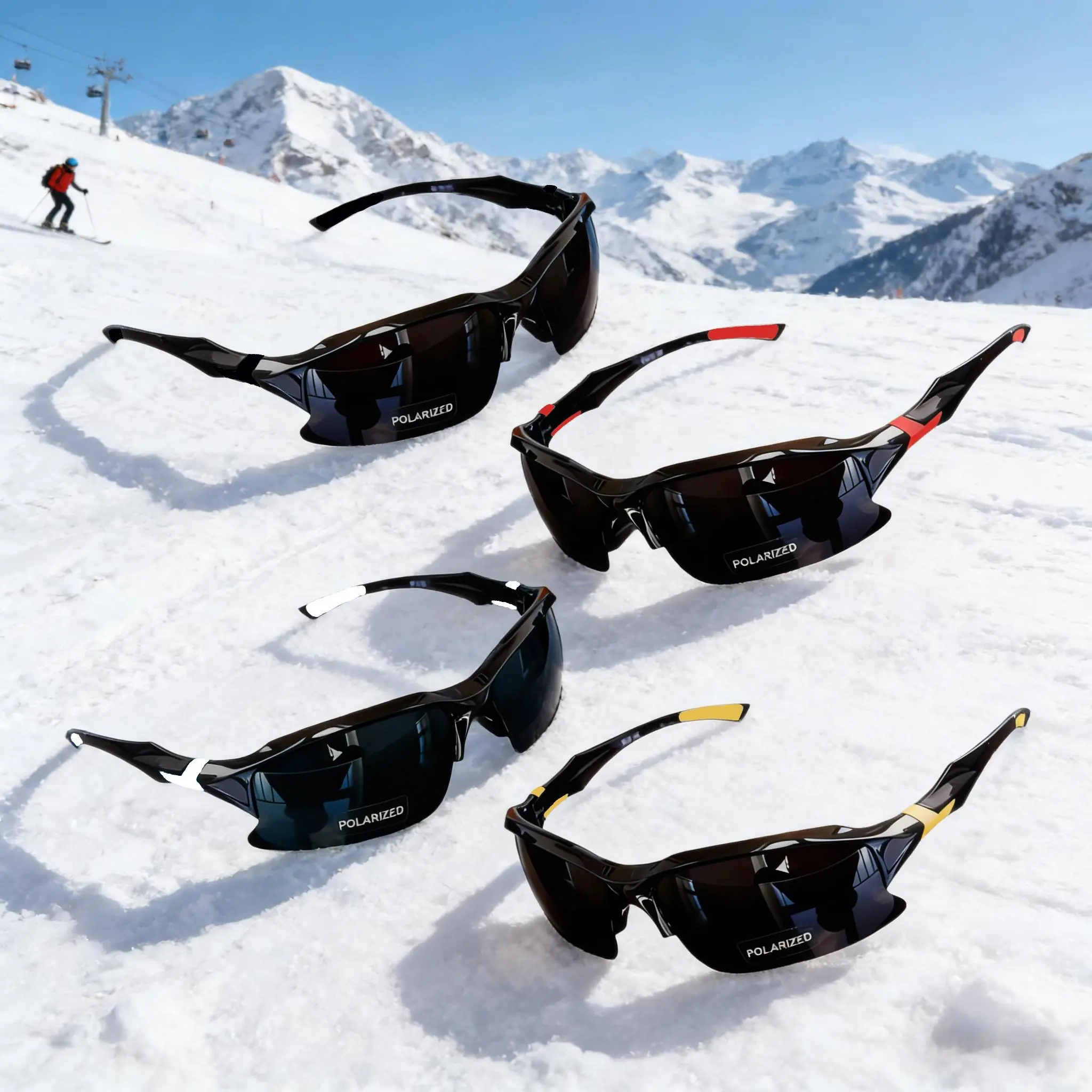 4-Pack Polarized Athletic Men's Sunglasses, Windproof Sports Eyewear for Men, Ideal for Baseball, Running, Nylon, Glass Lens, 4Packs, Lightweight Sports Sunglasses, Windproof Shades