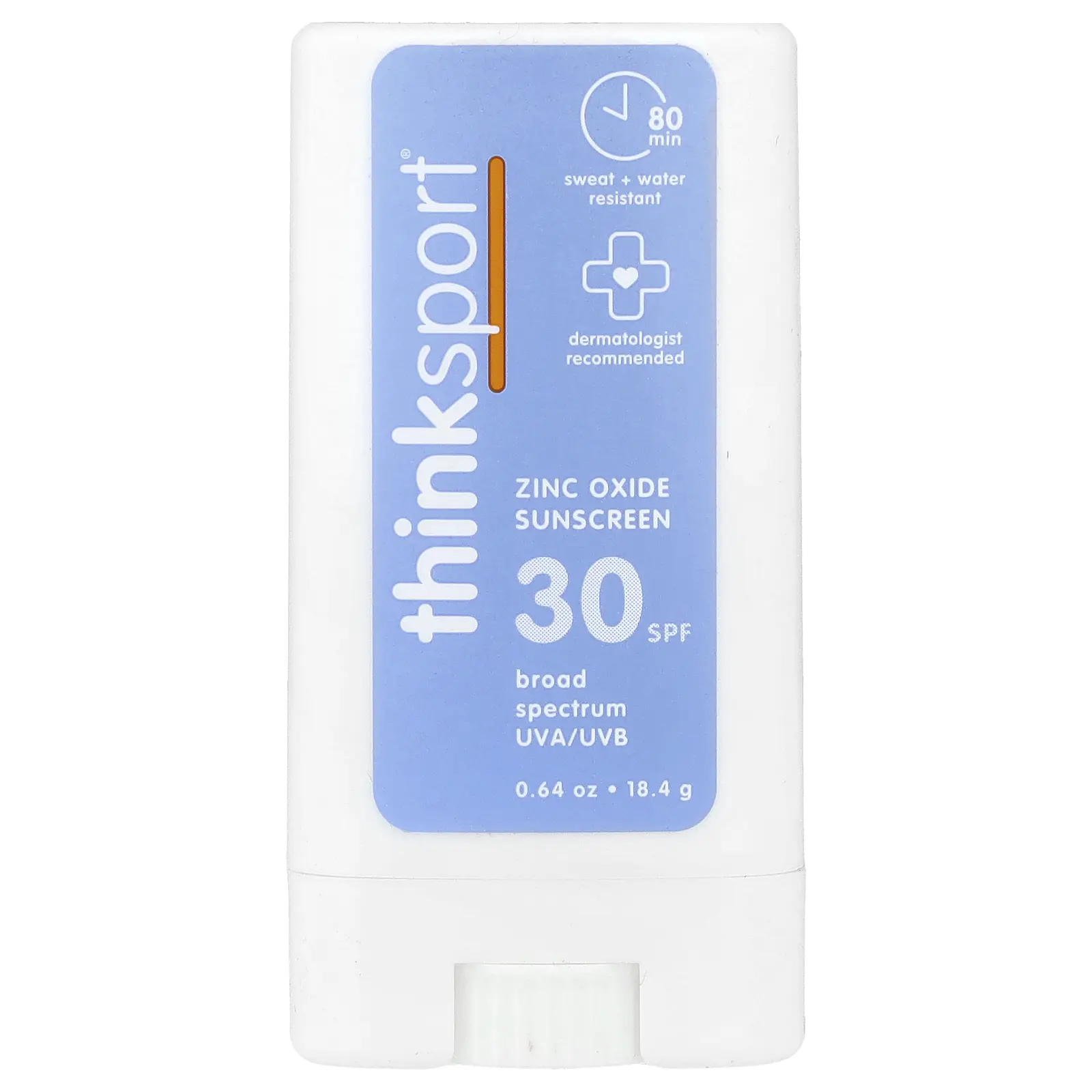 think Sport, Sunscreen Stick, SPF 30, Fragrance Free, 0.64 oz (18.4 g)