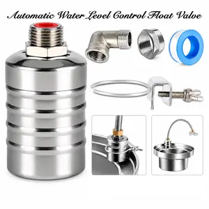 304 Stainless Steel Metal Automatic Water Level Control Float Valve - 1/2" to 3/4" Size, No Electricity Needed, Auto Shutoff for Water Tanks, Livestock