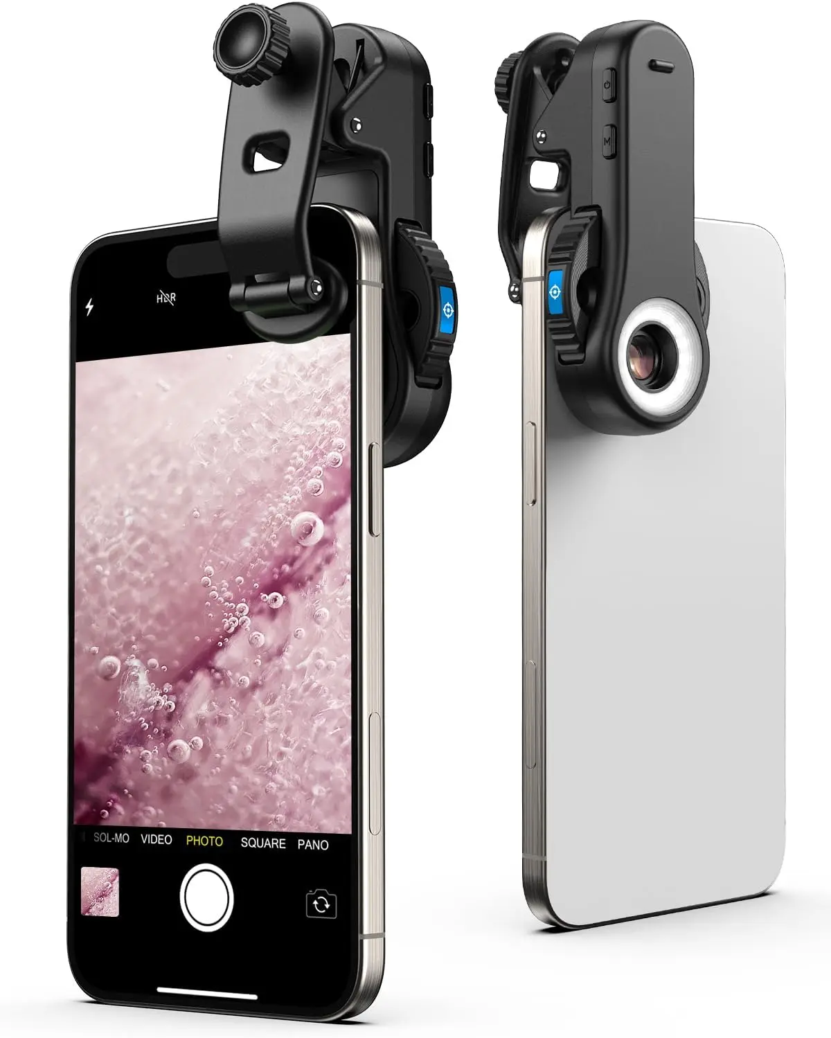 Apexel Adjustable Handheld Smartphone Microscope, 40x/80x/120x 3-in-1 Switchable Magnification, Portable with LED UV Light & CPL Lens, Cellphone Lens Accessory for iPhone & Android (Plants, Coins, Jewelry), Accessories, Clip
