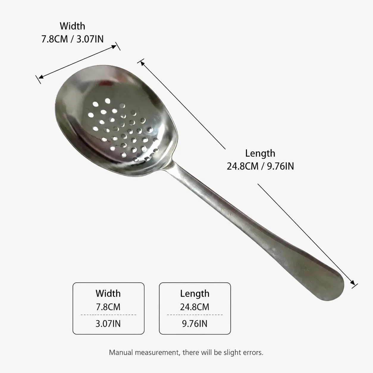 1 Piece, Stainless Steel Slotted Spoon Long Handle Strainer Ladle for Home Kitchen Restaurant Hot Pot Food Draining