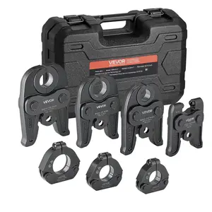 fathersdaygift VEVOR 7PCS MegaPress Pressing Kit 1/2 to 2 - 3PCS Press Jaws, 3PCS Press Rings, 1PCS Actuator for MegaPress Carbon Steel Pipes, Compatible with Standard Press Tools - with Case