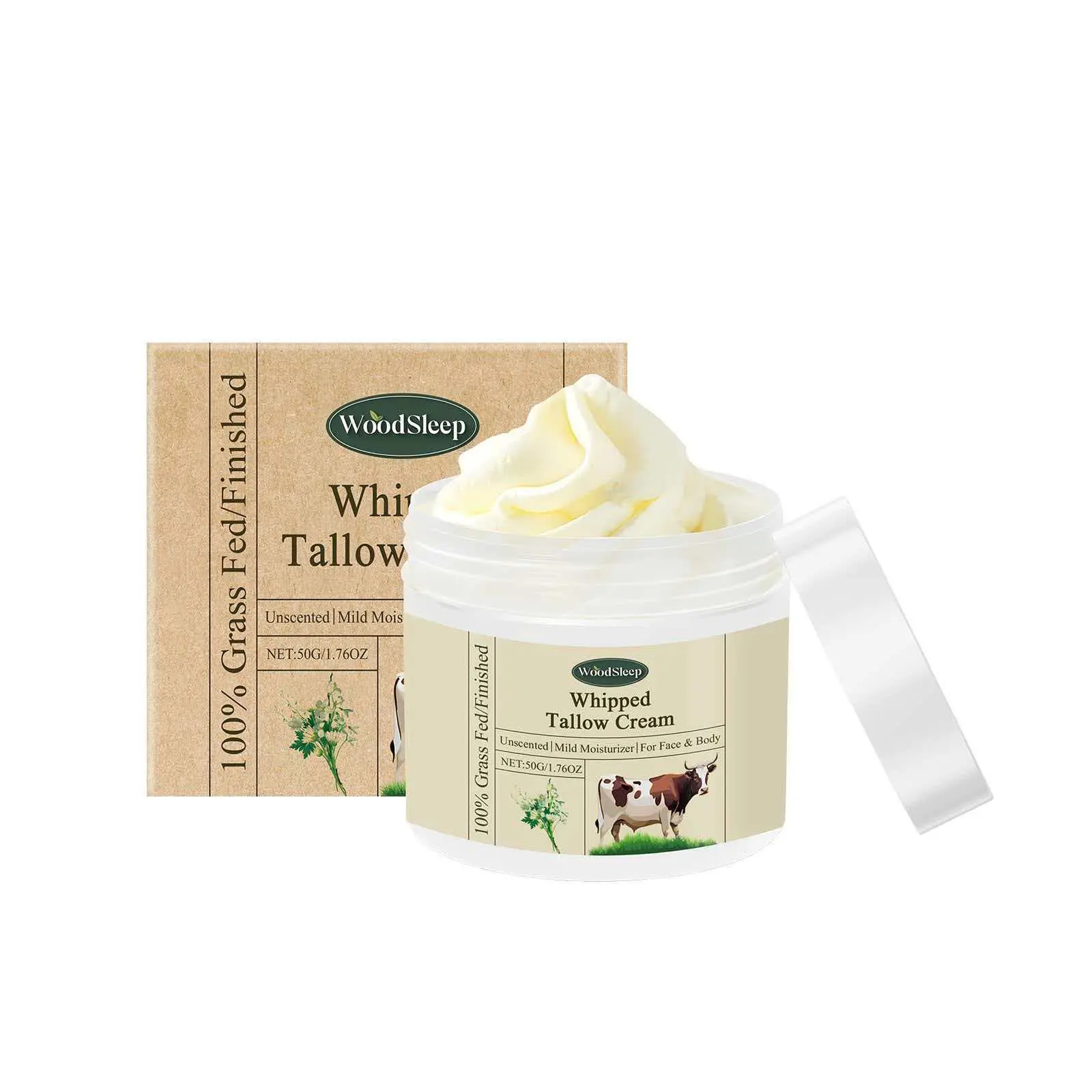 Butter skin care cream, fragrance free, 100% organic tallow grass feeding, multipurpose tallow cream, body lotion, sensitive skin care, 2PCS