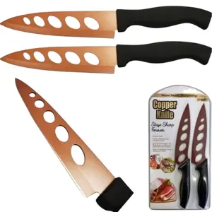 Kitchen copper knife set - 2 pack - stays sharp forever