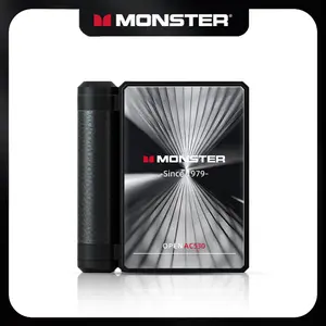 Monster AC530 Open-Ear Mic Headset, Dual-Fold Design, Mic Noise Cancellation Headphones, 100H Long Battery Life Bluetooth 6.0 Wireless Earbuds, Touch Control,Sweatproof, for Running, Workout, Driving, Back to School– Gifts for Men & Women