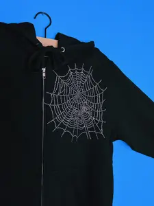 Rhinestone Spider Web Hoodie