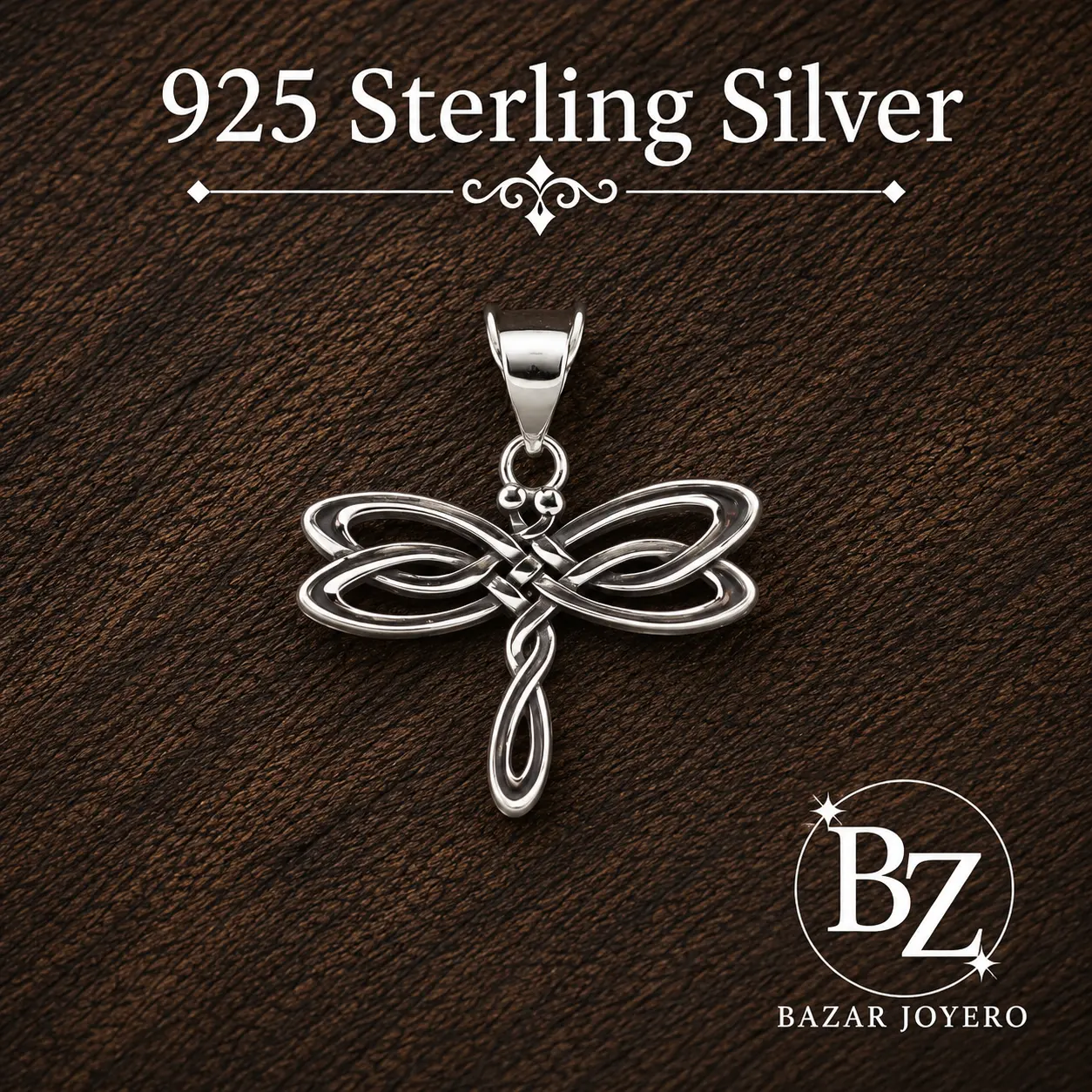 925 Sterling Silver Dragonfly Pendant Necklace Charm