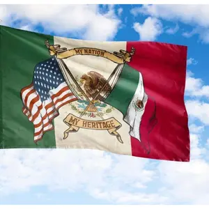 USA Mexico Friendship Flag, Eagle Mexican American Flag, House Flag, Garden Flag, Room Decoration