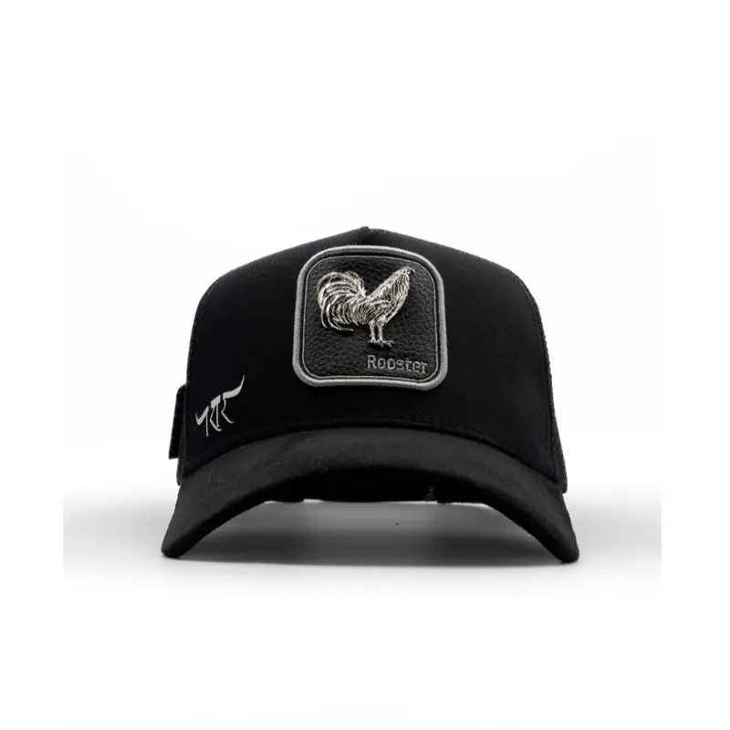 Cap “Rooster” black/silver “malla”, “The King Ranch”