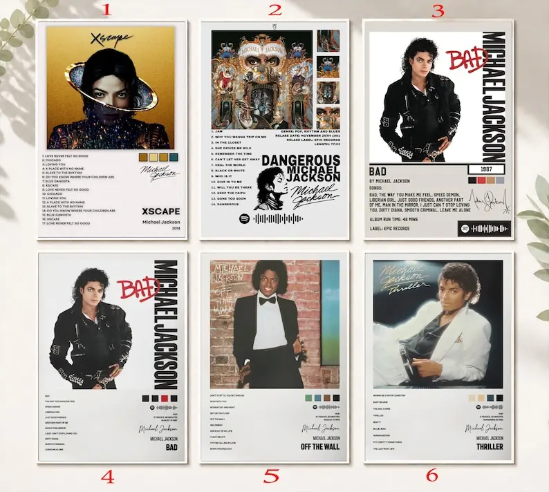 Michael Jackson, Album Art Poster, Print, Music, Tracklist - Collectibles Birthday Gifts
