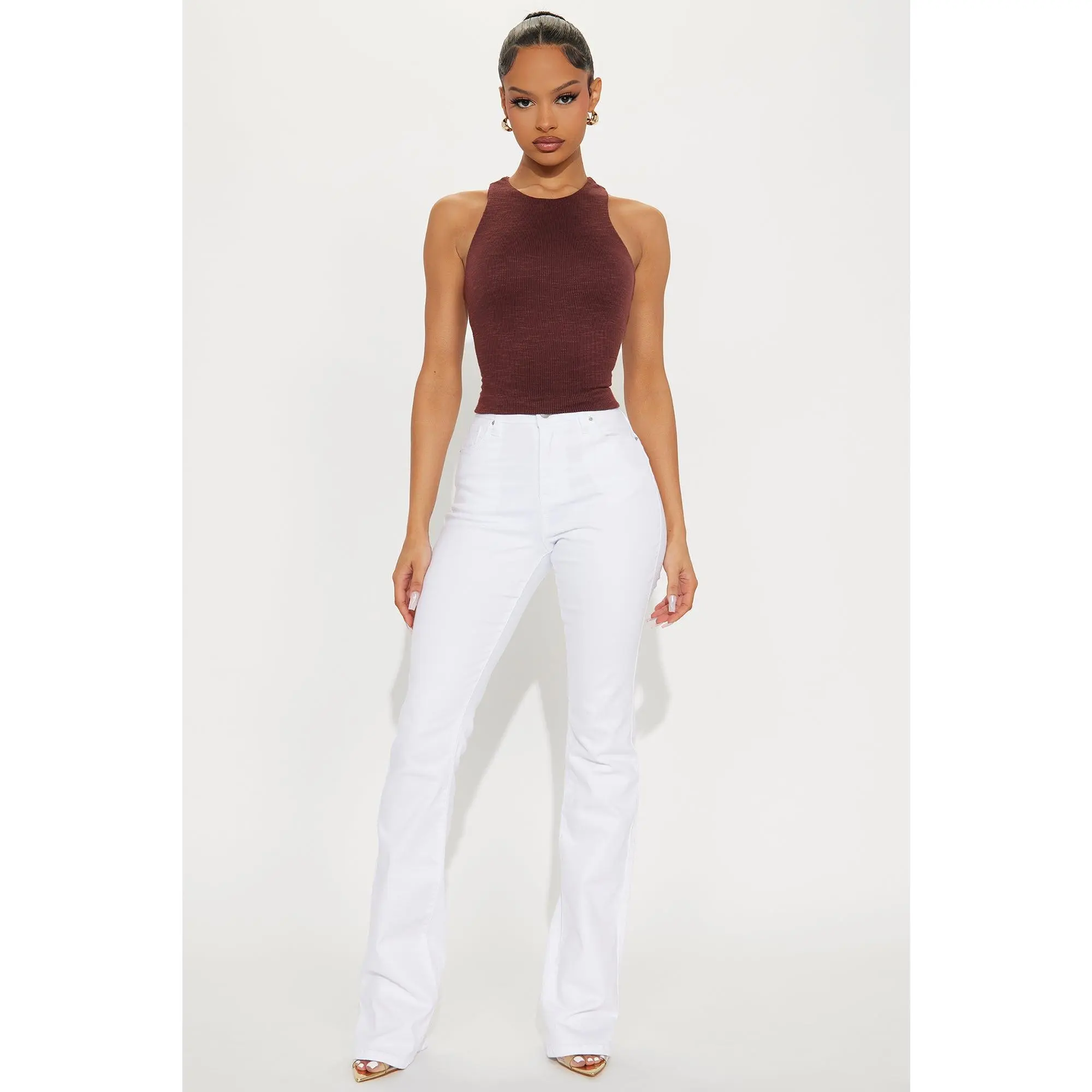 Tall Summer Skies Stretch Bootcut Jeans - White