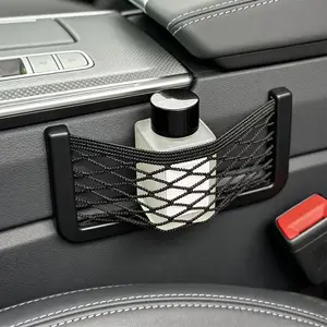 Car/RV Storage Net Bag, Self-Adhesive Phone Holder, Universal Vehicle Organization, Travel Essential, Compact Design