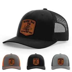 Rizz ‘Em With The ‘Tism Autism Awareness Cute Hat, 112 Style Trucker Leather Patch Hat