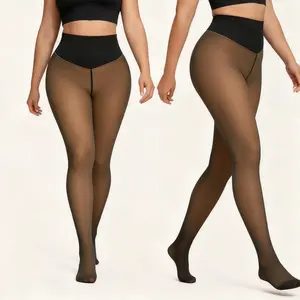 2026 New Compression Band & One Seam Option! THE ORIGINAL MAGIC FLEECE LINED LEGGINGS - XS TO 3XL - 4 SHADES - CLOSED FOOT - Fleece Tights Available in Plus Size and Light to Brown Fur Womenswear Basic
