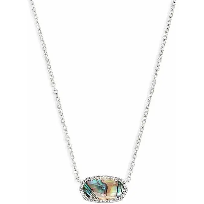 Kendra Scott Elisa Pendant Necklace Rhodium/Abalone Shell - 4217716018