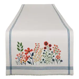 Design Imports Flower Garden Embellished Table Runner - 14" x 72"