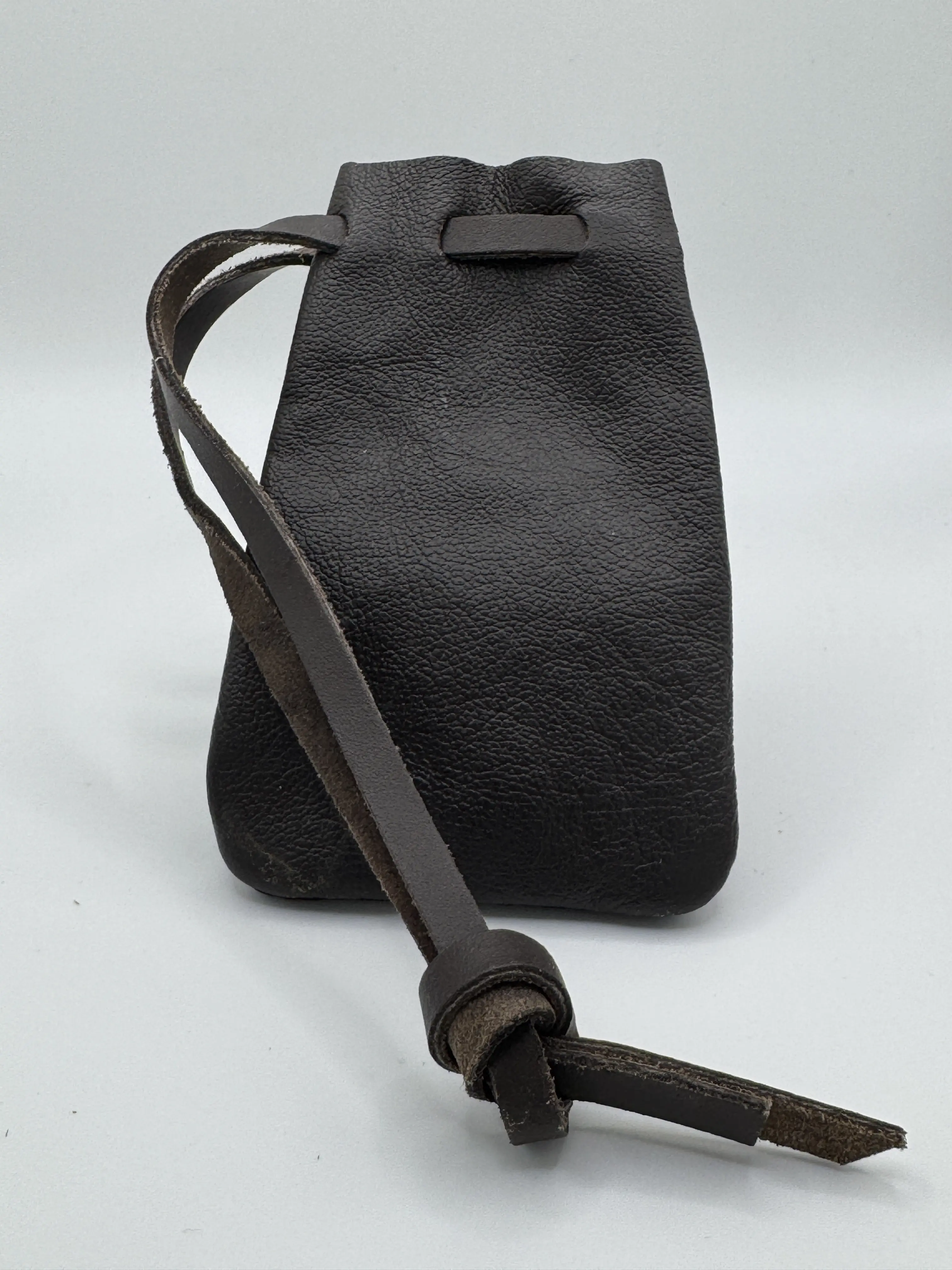 Handmade Leather Crystal Pouch | Witchy Spell Bag with Crystals & Herbs | Tan & Brown