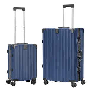 Luggage set, 20 inch + 28 inch hard shell luggage set, air travel aluminum frame luggage set - durable hard shell luggage with customs lock, luggage set with universal wheel