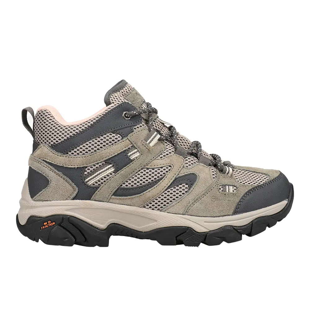 Hi-Tec Womens Ht Ravus Mid Hiking Hiking Casual Boots Ankle Low Heel 1-2" - Grey Hi-Tec Womens Ht Ravus Mid Hiking Hiking Casual Boots Ankle Low Heel 1-2" - Grey