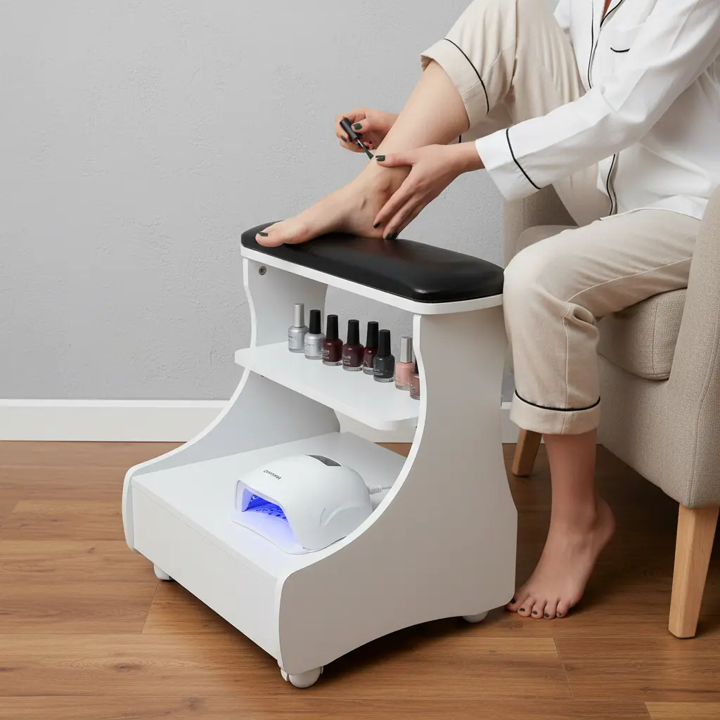 Modern Pedicure Chair with Manicure Function, 15kg Mobile Foot Bath Stool with Wheels, Sponge Cushion Floor-Standing Spa Salon Equipment, Rolls to Your Spot (Home & Salon Care)