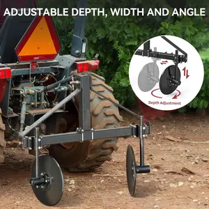 OEDRO 48.7" Adjustable Disc Bedder, Heavy Duty Garden Disc Plow Compatible for Category 1, 3 Point Quick Hitch for Tractor