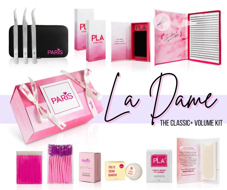 La Dame PLA Educator False Eyelash Set - Foam Cosmetic Makeup Multi-Pack with 1 Pack (50) of Eyelash Wands & Storage Box, Tweezer, Cc Curl, 10-11-12Mm Cc Curl