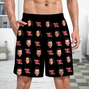 BARLEY ONE Custom Face Shorts Personalized Photo Funny Customized Shorts with Your Loved One’s Face, Gift for Partners|Friends, Light Quick-Dry Shorts for Summer Vacation, Anniversary, Party, Unisex Casual Shorts, Add Your Own Photo for Unique Gift