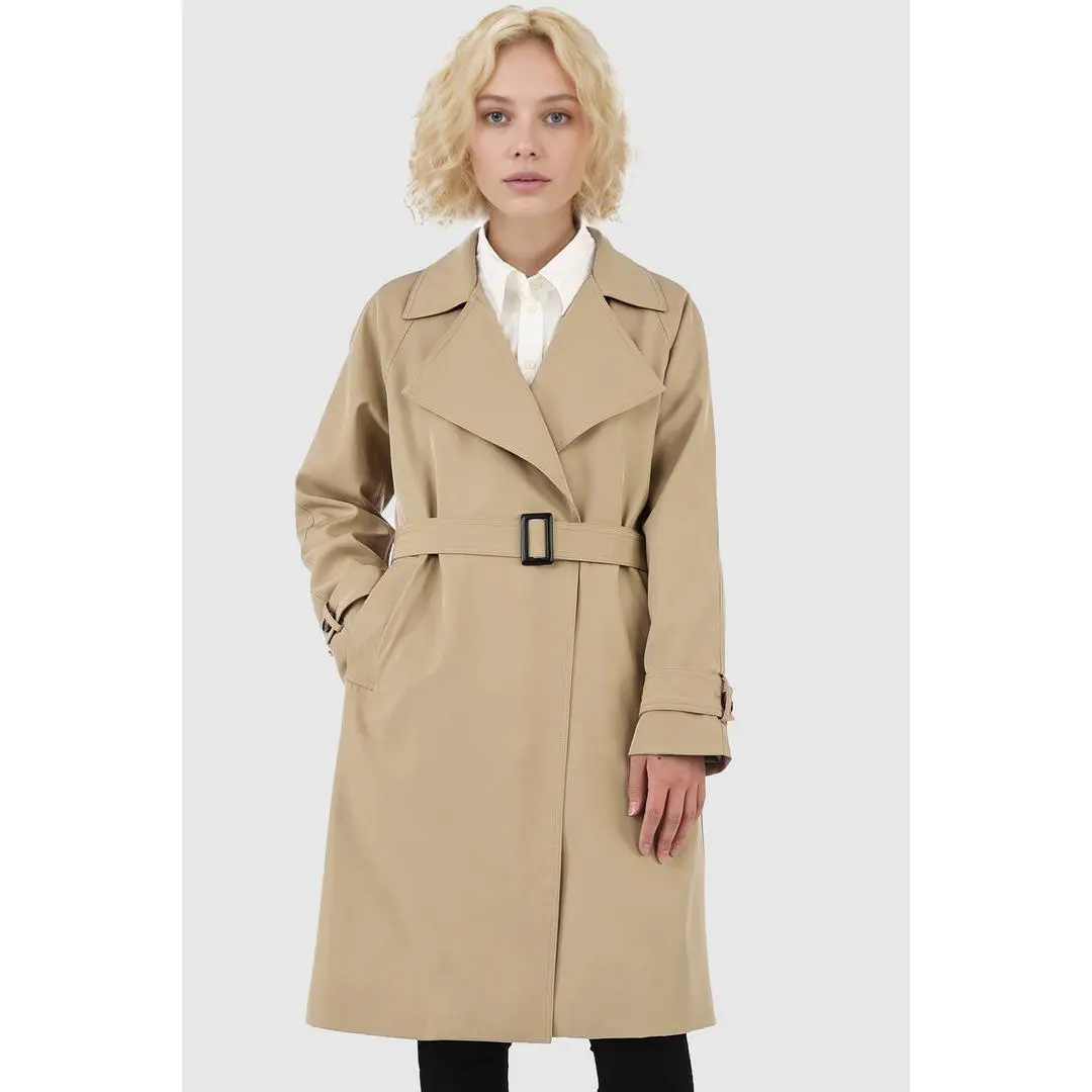 Casual Belted Lapel Trench