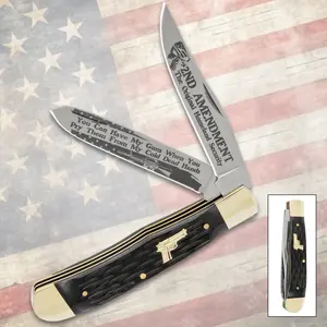 Second Amendment Trapper Pocket Knife Second Amendment Trapper Pocket Knife