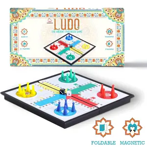 Magnetic Ludo Traditional Board Game 9.7 x 9.7 in Travel Size – Classic Family Strategy Game with Folding Magnetic Pieces, Portable Tabletop Fun for Kids & Adults, Brain Teaser Educational Toy, Indoor Outdoor Road Trip Game Night Gift for Boys & Girls.