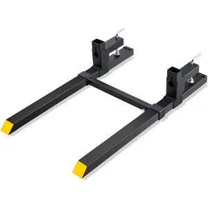 fathersdaygift  VEVOR Pallet Forks, 2000 lbs Clamp on Pallet Forks, 43 Total Length Tractor Bucket Forks with Adjustable Stabilizer bar, Heavy Duty Pallet Forks for Tractor Attachments, Skid Steer, Loader Bucket