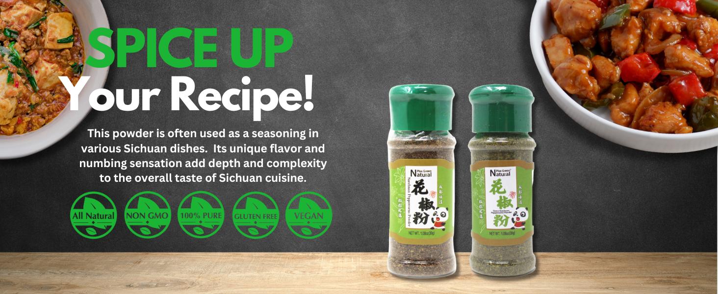 NPG Premium Szechuan Green Peppercorns Powder 1.08 Ounces, A Mouth-numbing Spice for Kung Pao Chicken, Tofu, and Natural Asian Spice Flavor