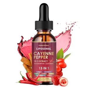 10:1 Extract Liposomal Cayenne Pepper Drops 15-in-1 |Blood Flow Support,Energy & Vitality Help,Digestive  | Ginseng  Beet Root, Turmeric | Natural Dietary Supplement  | Non GMO 30ml