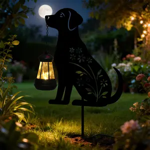 Dog Solar Lights Outdoor Decoration,Dachshund Gifts for Women,Solar Lantern Silhouette Animal for Yard,Pathway,Lawn Ornament Garden Stakes