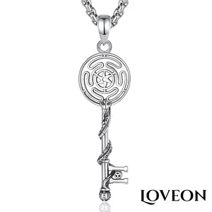 LOVEON 925 Sterling Silver  Hecate's Key Necklace, Hecate's wheel Goddess of Witches of Magic Feminism Jewelry for Women Hekate Pendant Necklace Ancient Greek Mythology Night of Hekate The Ancient Origins of the Goddess of Witchcraft