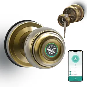 UMIK fingerprint smart lock,WiFi Remote Control Keyless Entry Electronic Door Knob Lock -Tuya App, 3 Unlock Ways , Auto‑Lock & Fast Biometric Sensor, automatic Door Lock Easy Install for Home Bedroom Office Apartment Fingerprint Entrance，