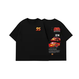 Speedy Racing Car Graphic Shirt, Number 95 Race Team Tee, Cute Cartoon Vehicle Gift for Kids