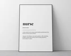 NURSE Definition Print Poster No Framed, Wall Art, Nurse Print, Gift for Nurse, Quote, Typography Print, Dictionary Art