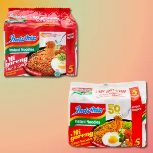Indomie Indonesian Mi Goreng Instant Stir-Fried Noodles 5pk - Original / Hot&Spicy Flavor Food Flavored Savory Pansit