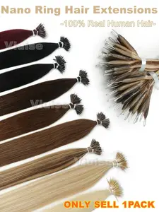 Nano Beads Human Hair Extensions,Capsule Nano Ring Fusion Human Hair Extension,Straight Natural Hair Extensions Add Volume For Women/Girls,Invisible Hair Extensions,Natural Wavy Hairpieces,Brown Hair,Black Hair,30g/Pack,12inch-22inch